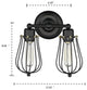 Vintage Style 2-Lights Industrial Black Mini Wire Cage Wall Sconce, Black