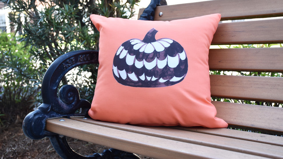 Pumpkin Single Orange Halloween Print Decorative Throw Pillow, 18"