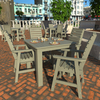 Glennville 5-Piece Square Counter Dining Set, Weathered Acorn, Eucalyptus
