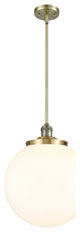 Beacon Pendant, Antique Brass, Matte White