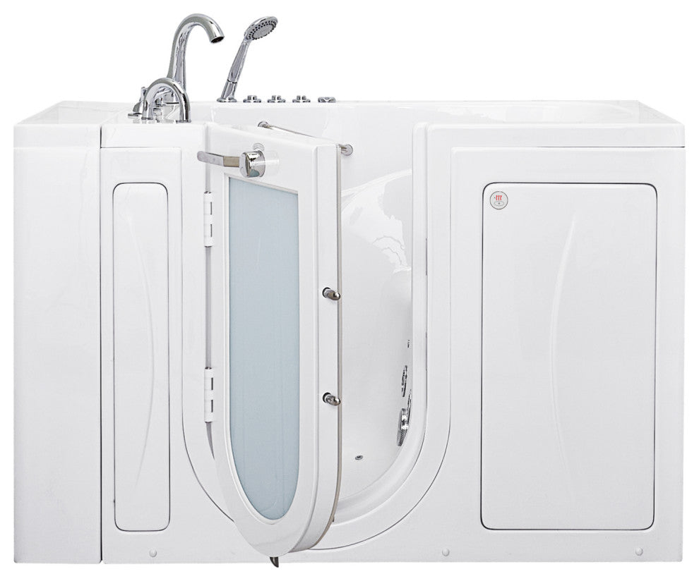 Ella Monaco 32"x52" Acrylic Walk-In-Bathtub, Outswing Door, 5 Piece Faucet