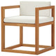 Lounge Chair Armchair, Set of 2, Wood, Brown Natural White, Modern, Outdoor