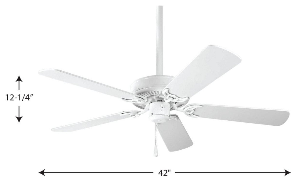 Airpro Builder 42" 5-Blade Ceiling Fan, White