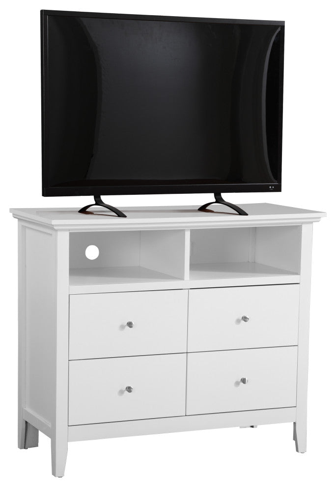 Shandon 4-Drawer Media Chest, White
