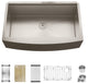 Sinber Single Bowl Kitchen Sink with 304 Stainless Steel Satin Finish, 33"x21" Workstation, Apron/Farmhouse