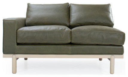 Cantor Left Arm Leather Sofa, Finish: Dove, Leather: Fern