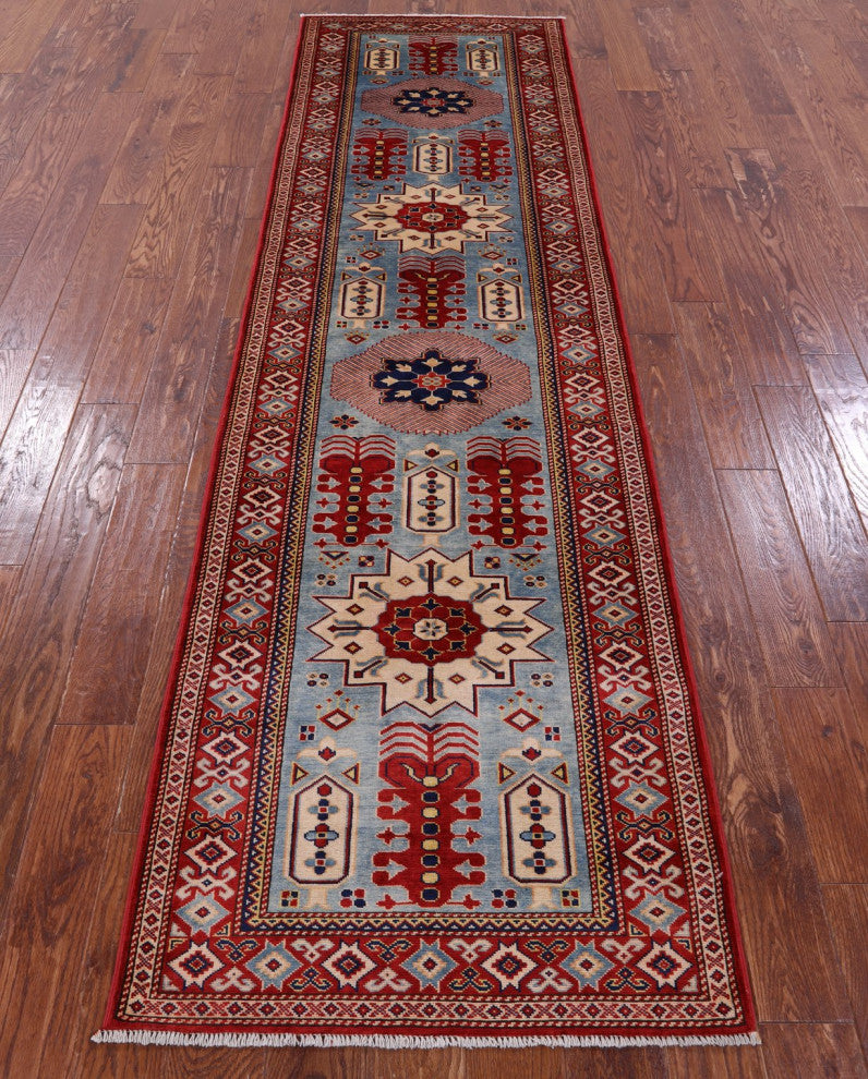 Runner Super Kazak Handmade Rug 2' 9" X 10' 1" Q10646