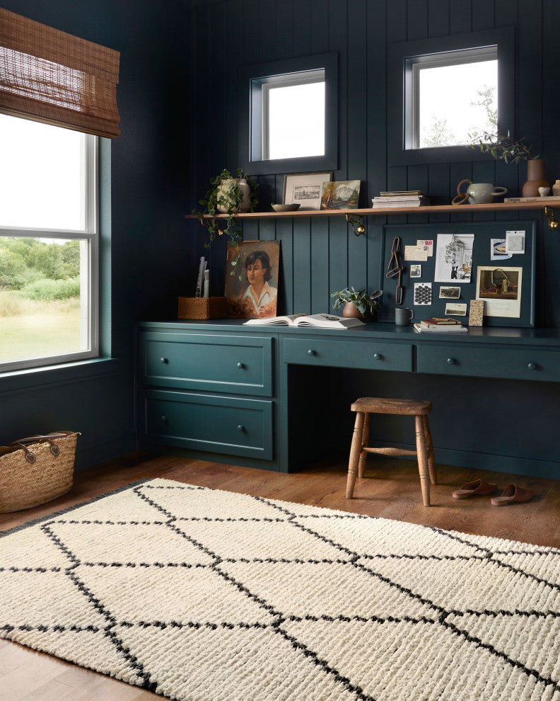 Chris Loves Julia x Loloi Alice Cream/Charcoal 2'-7" x 8'-0" Area Rug