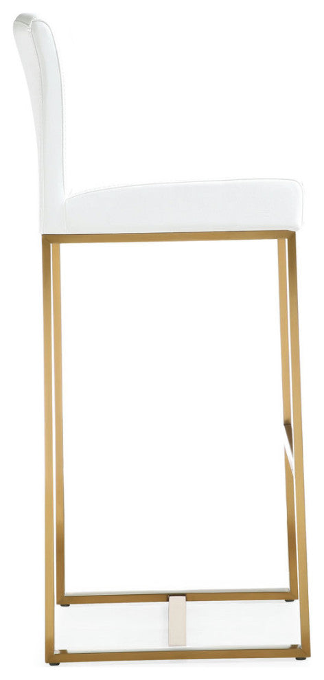 TOV Furniture Denmark White Gold Steel Barstool (Set of 2)