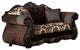 Chenille Love Seat with Button Tufting Design, Dark Brown
