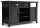 Transitional Black TV Stand, Open Shelves & Side Cabinets With Doors