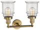 Canton 2-Light Bath Fixture, Seedy Glass, Brushed Brass