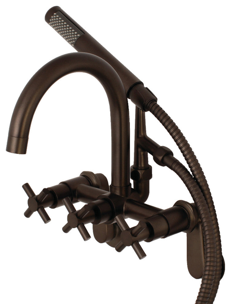 Aqua Vintage 7" Adjustable Wall Mount Tub Faucet, Oil Rubbed Bronze
