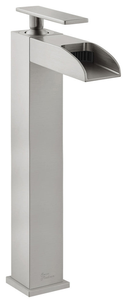 Concorde Single HoleHigh Arc Waterfall Bathroom Faucet, Brushed Nickel
