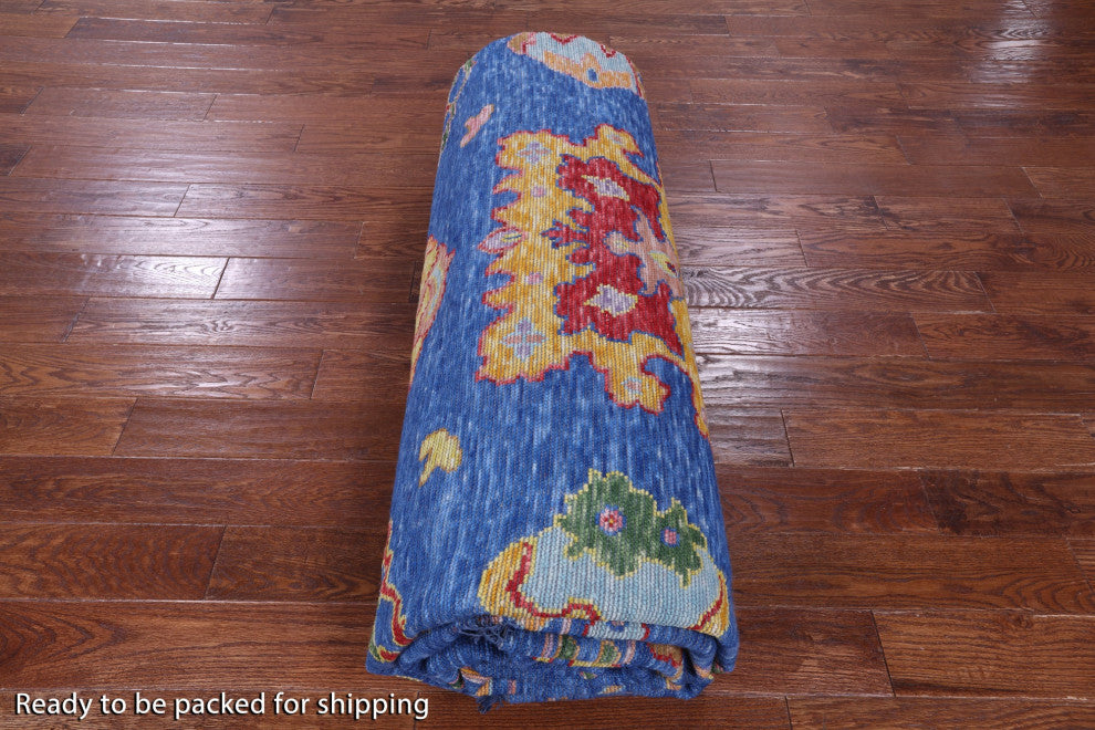 11' 11" X 14' 6" Hand Knotted Turkish Oushak Wool Rug - Q16121