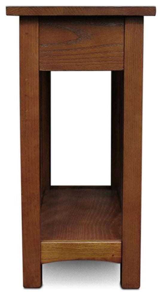 Leick Furniture Mission Wood End Table in Medium Oak Brown