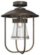 Erlenmeyer Outdoor Semi-Flush, Coastal Dark Smoke Finish, Clear Glass