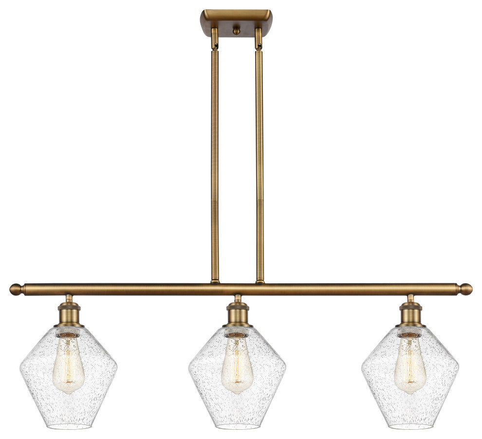 Innovations 516-3I-BB-G654-8 3-Light Island Light, Brushed Brass