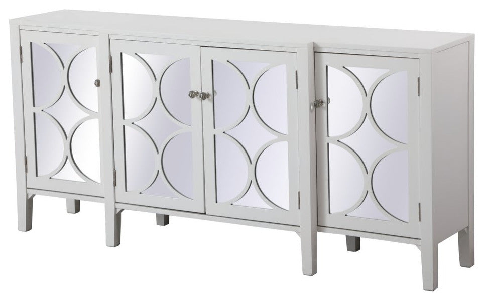 Magnus 72" Mirrored Credenza, White