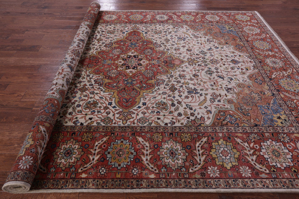Handmade Persian Fine Serapi Wool Rug 8' 8" X 11' 9" - Q14703
