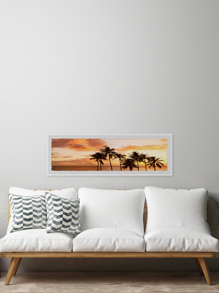 "Think of the Beach" Framed Painting Print, 30x10
