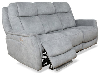 Linus Hudson Grey Power Reclining Sofa and Recliner