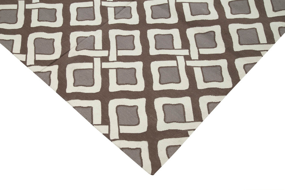 Rug N Carpet - Handmade Wool 8' 10'' x 11' 10'' Flatweave Dhurrie Kilim Rug