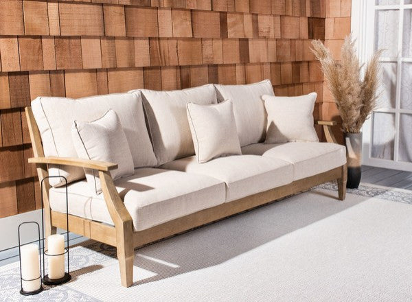 Safavieh Martinique Wood Patio Sofa, Natural