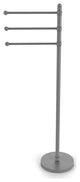 49" Towel Stand with 3 Pivoting Arms, Matte Gray