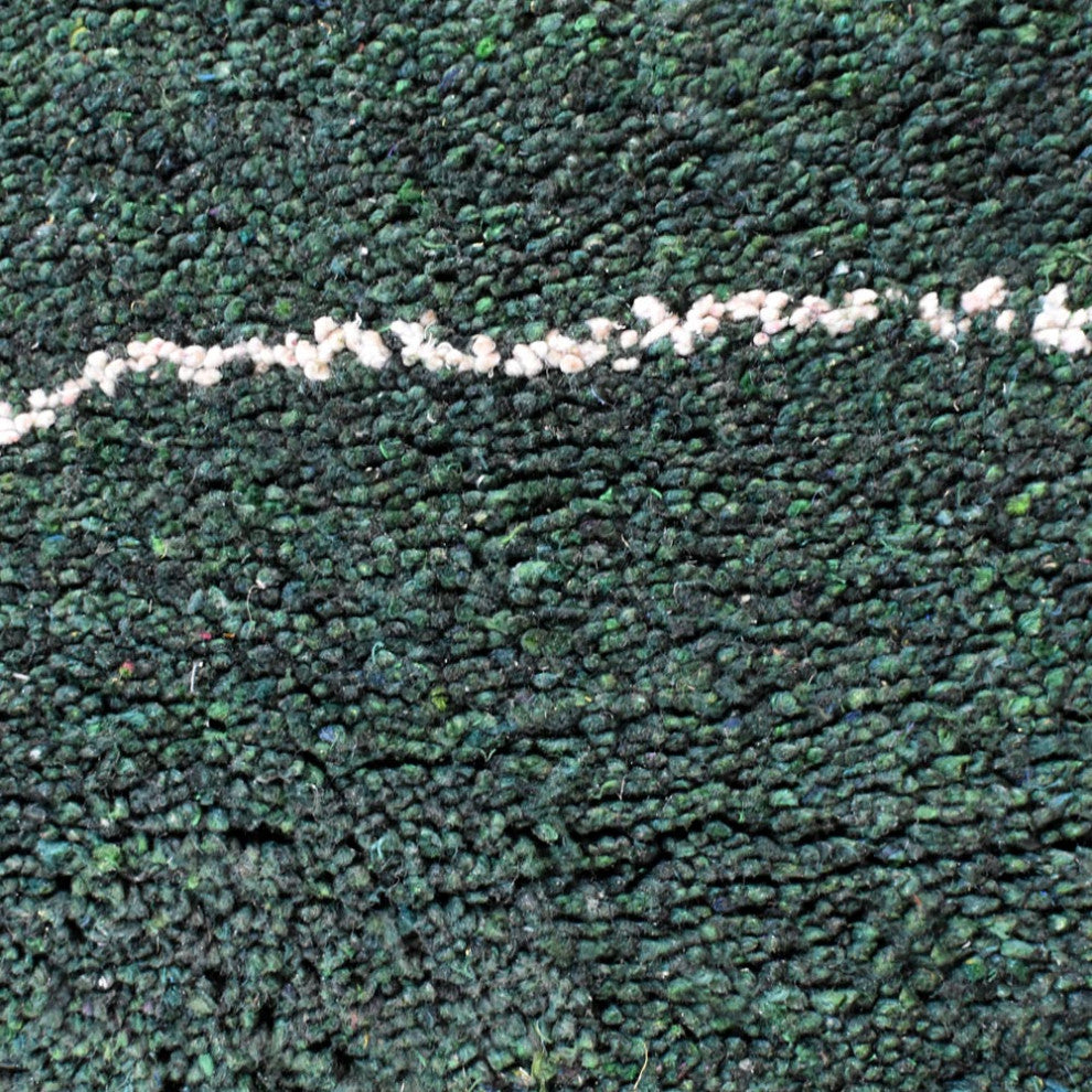 HAND KNOTTED LOOM SILK AREA RUGS-5'x8',Rectangle,Dark Green White,Contemporary