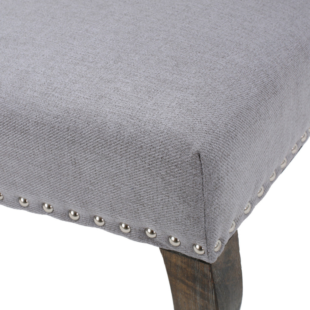 GDF Studio Asheville Modern Fabric Wingback Chair, Light Gray