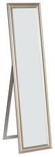 Standing Mirror With Decorative Design, Champagne Gold