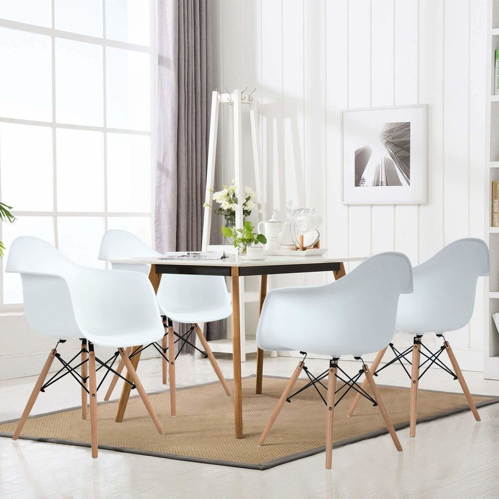 Eiffel Style Lounge Chairs Kitchen Chairs Set of 4 Arms Dining Chair