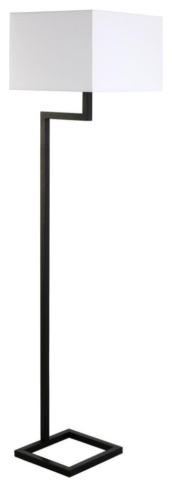 Henn&Hart 16" Blackened Bronze Metal/Fabric Floor Lamp
