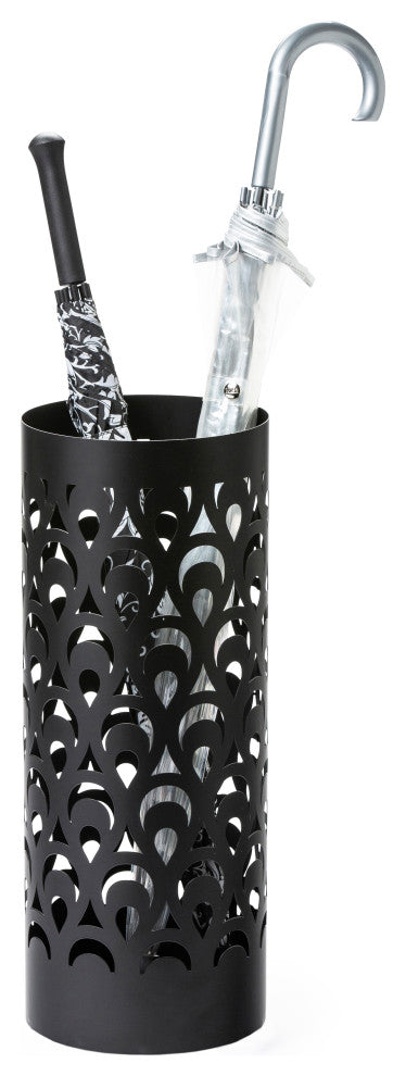 Peacock Round Umbrella Holder, Mango Steam, Black