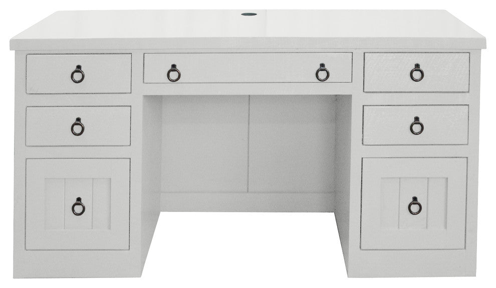 Rustic Executive Home Office Desk, Bright White