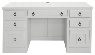 Rustic Executive Home Office Desk, Bright White