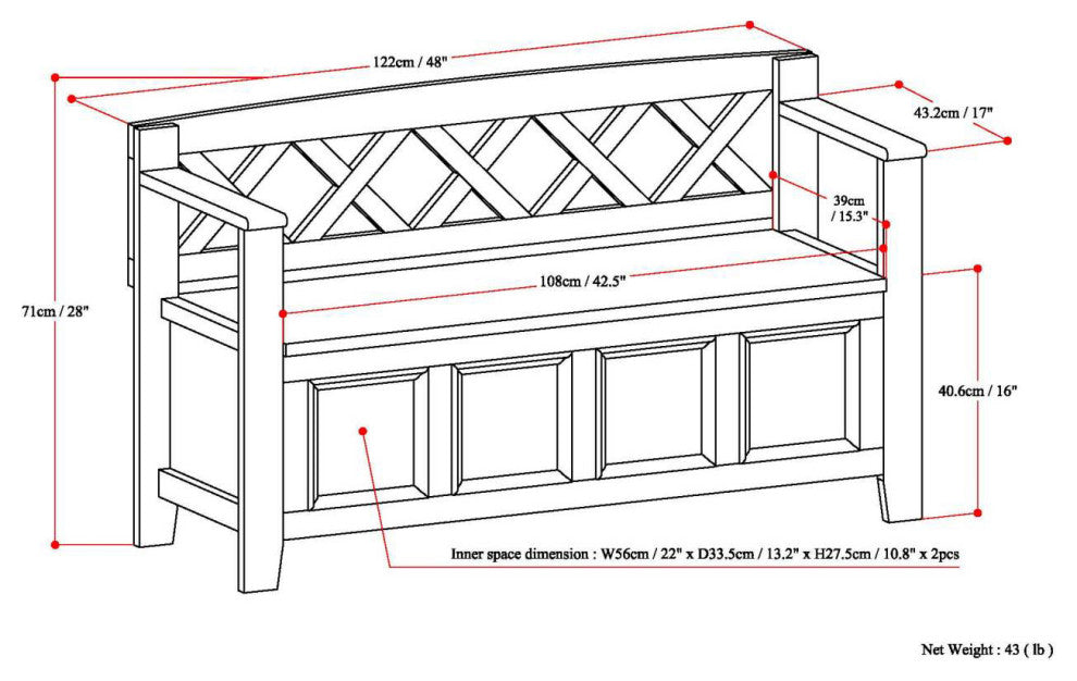 Amherst Entryway Storage Bench