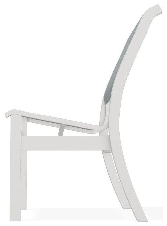 Leeward Sling Stackable Outdoor Dining Chair, Charm/Snow
