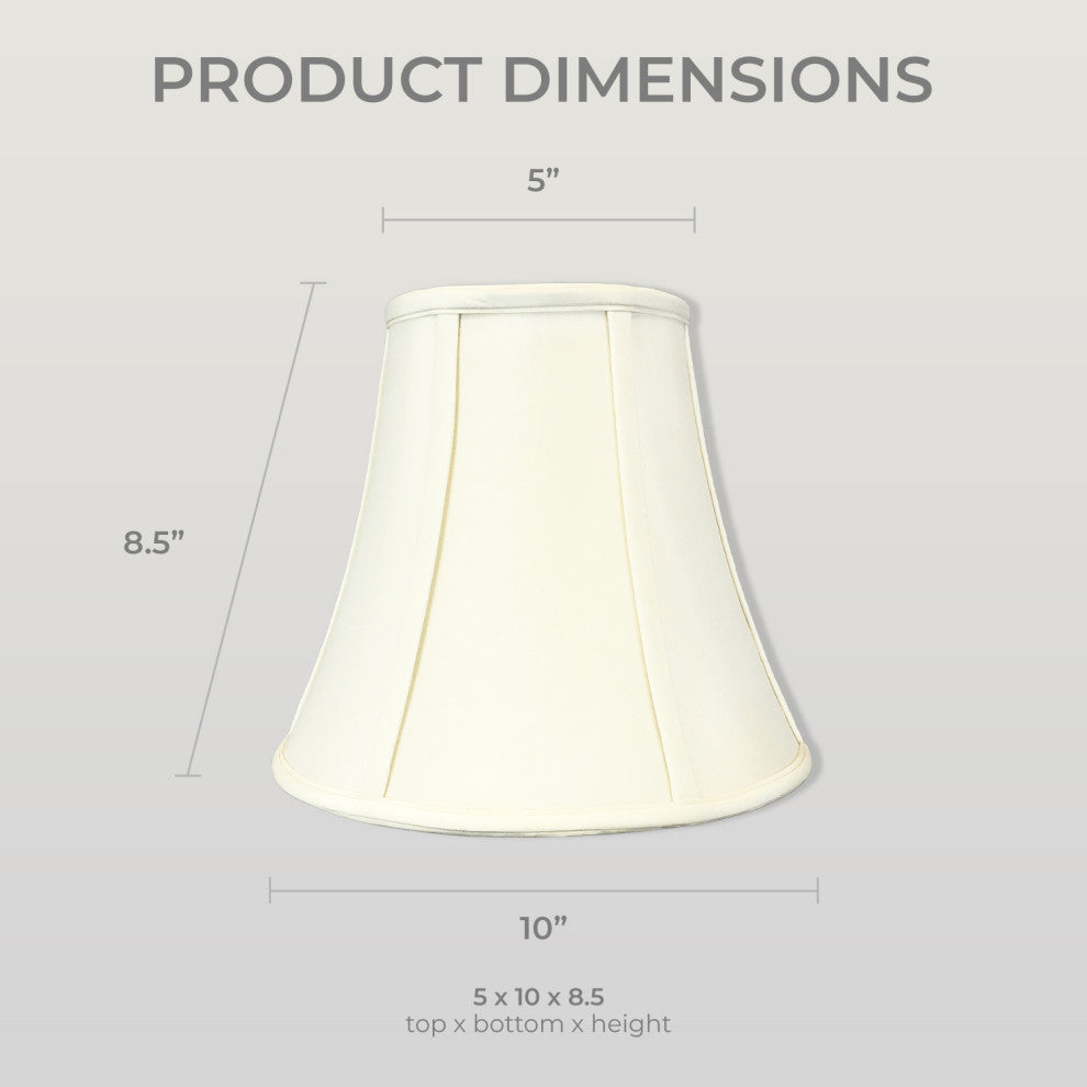 Royal Designs True Bell Basic Lamp Shade, V Notch Fitter, Eggshell, 5x10x8.5, Si