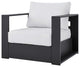 Lounge Sectional Sofa Chair Table Set, White, Aluminum, Modern, Outdoor Patio