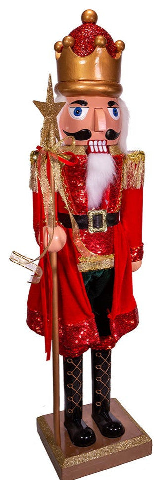 32" Plastic Red and Gold King Nutcracker