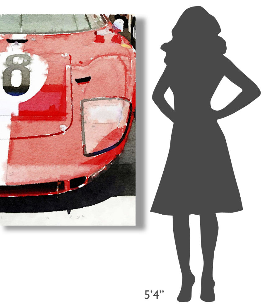 "1964 Ford GT40 Front Detail Watercolor" Fine Art Print
