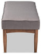 Arvid Mid-Century Modern Gray Fabric Upholstered Wood Dining Bench