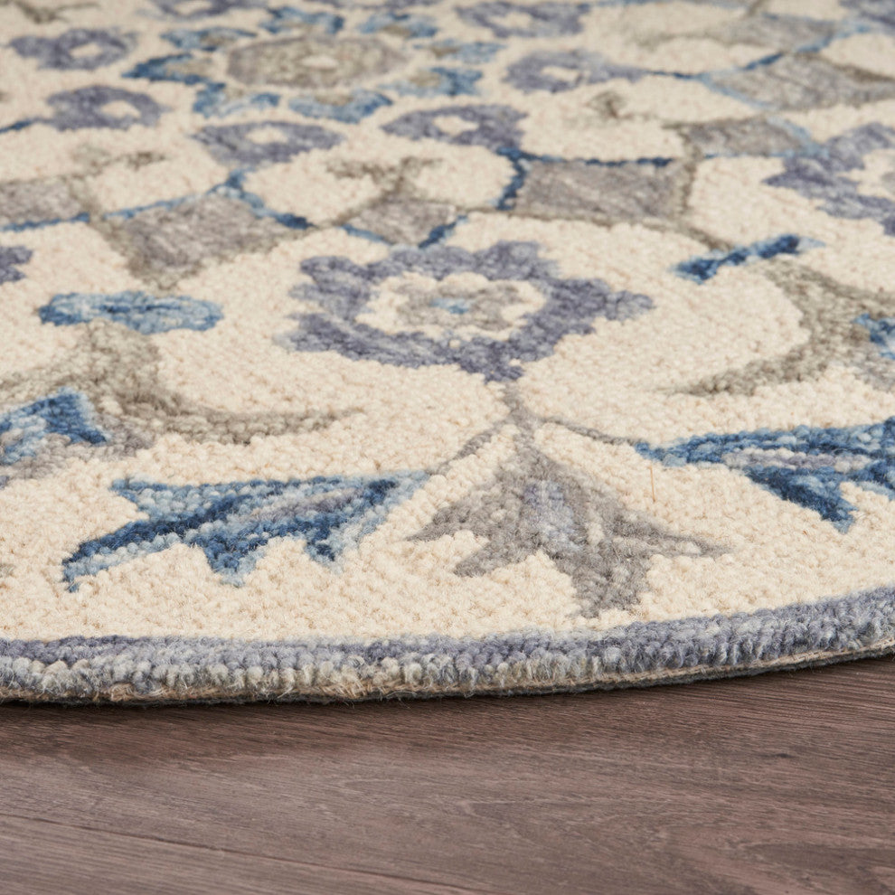 Blue Floral Area Rug