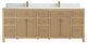 Sonoma 84 Double Sink Bath Vanity in Light Natural Teak with 1.5" White Quartz