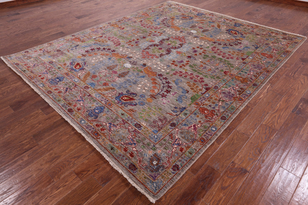 8' 3" X 10' 0" Persian Sarouk Hand-Knotted Wool Rug Q7609