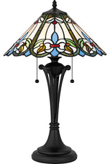 Quoizel TF6764 Giles 2 Light 25" Tall Tiffany Table Lamp - Matte Black