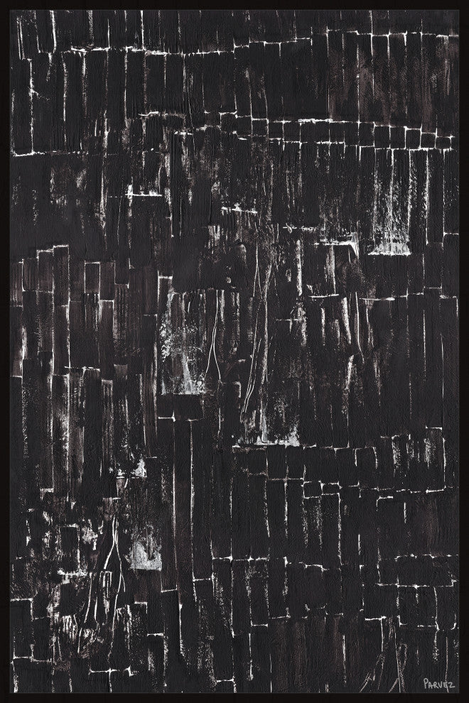 "Closed Curtains" Floater Framed Painting Print on Canvas, 40x60