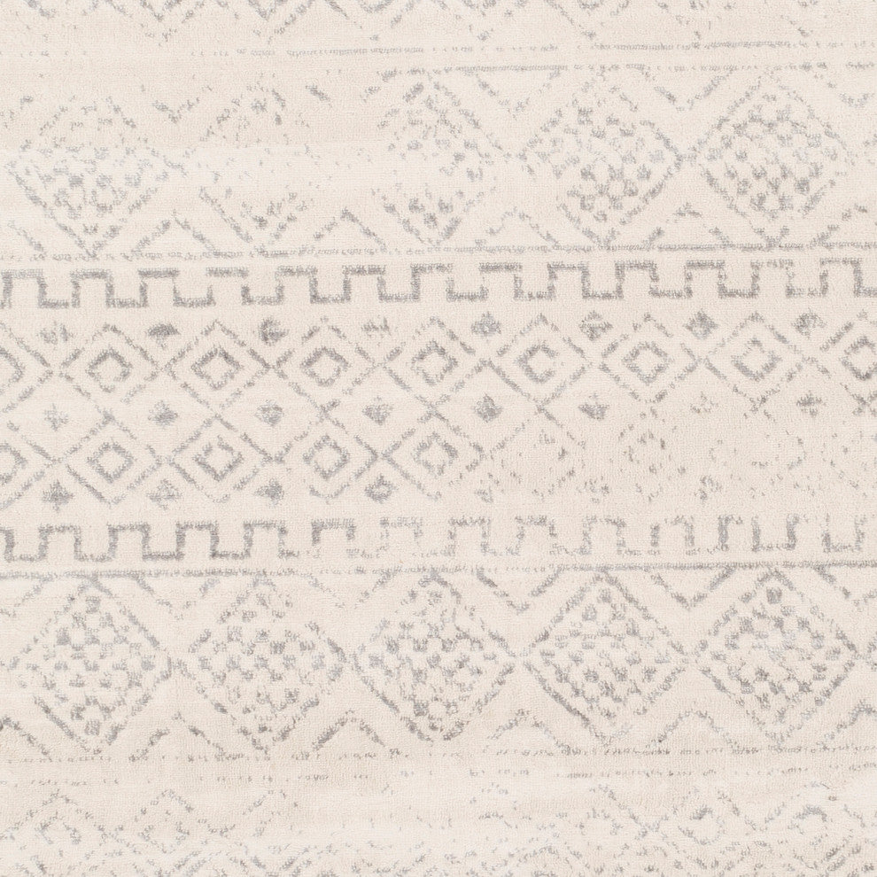 Surya Roma ROM-2341 9'x12'3" Rug, Medium Gray/Light Gray/White